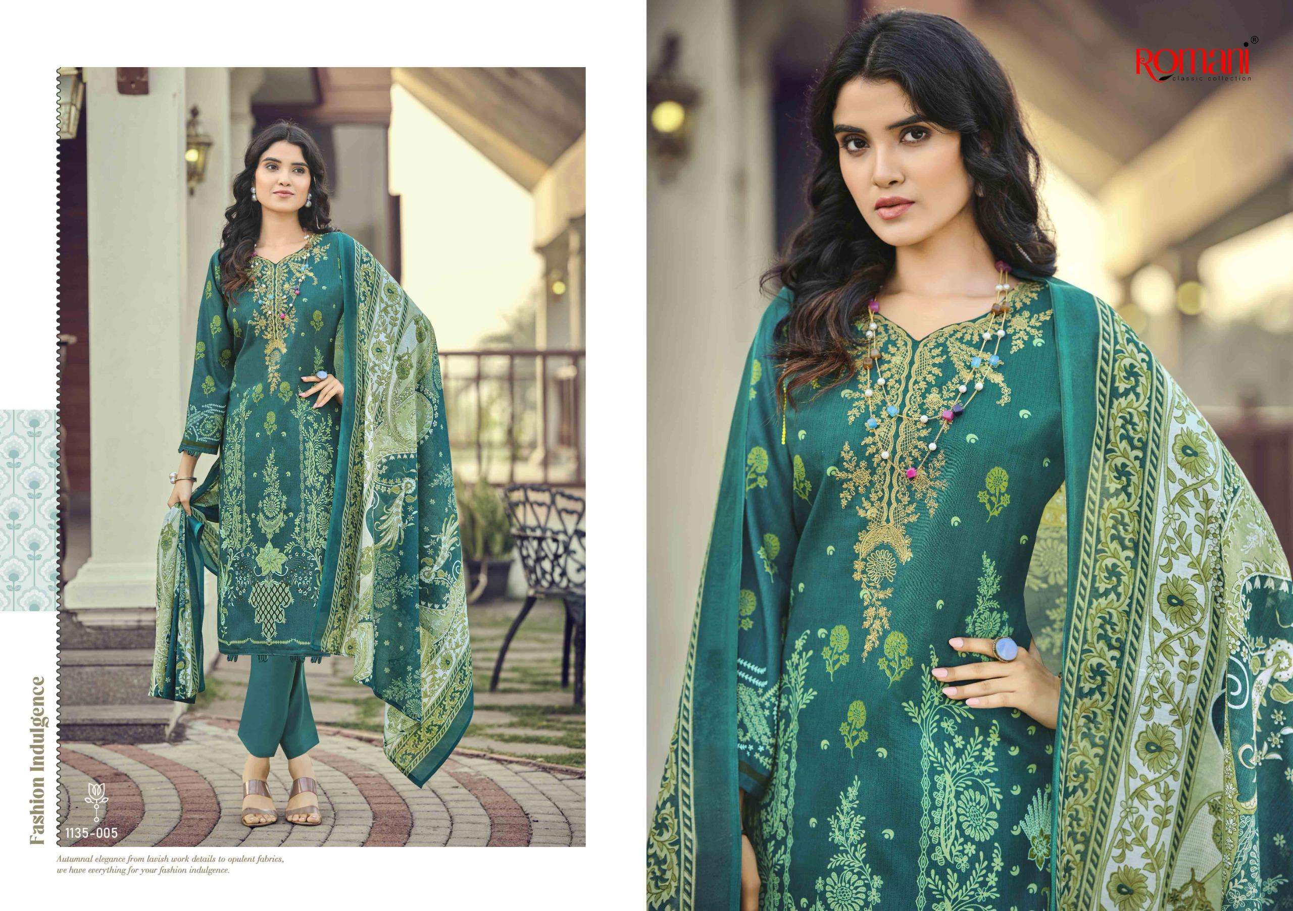 ROMANI NEEDLE WONDER VOL 8 COTTON DIGITAL STYLE PRINT WITH FANCY WORK SUIT