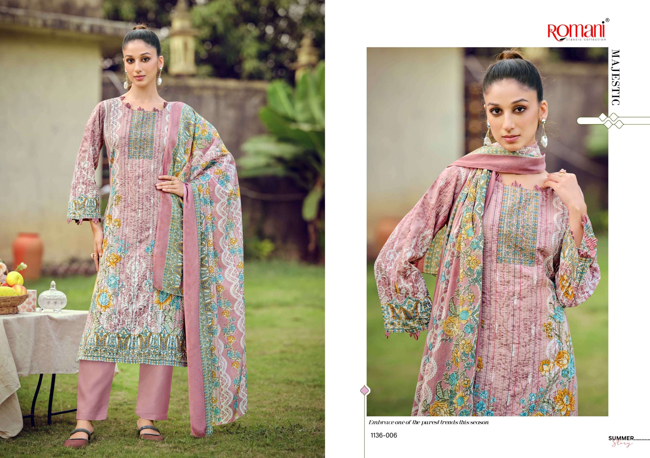 ROMANI RICHA COTTON DIGITAL PRINTS WITH FANCY WORK SUIT
