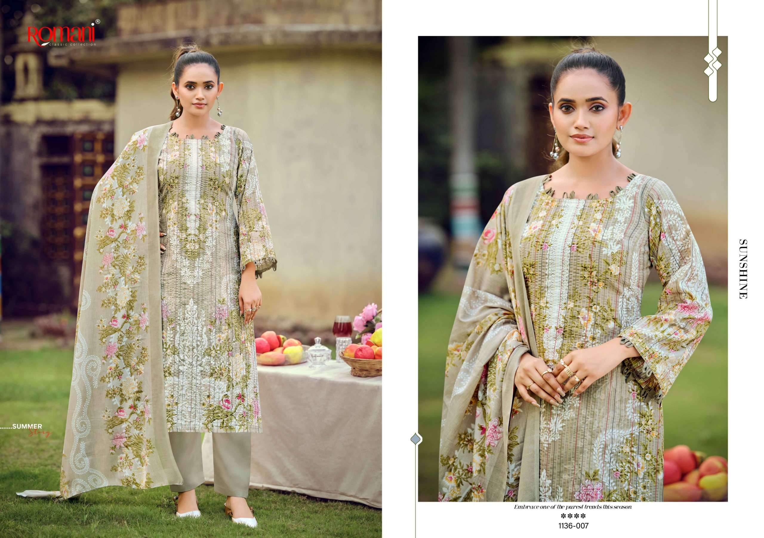 ROMANI RICHA COTTON DIGITAL PRINTS WITH FANCY WORK SUIT