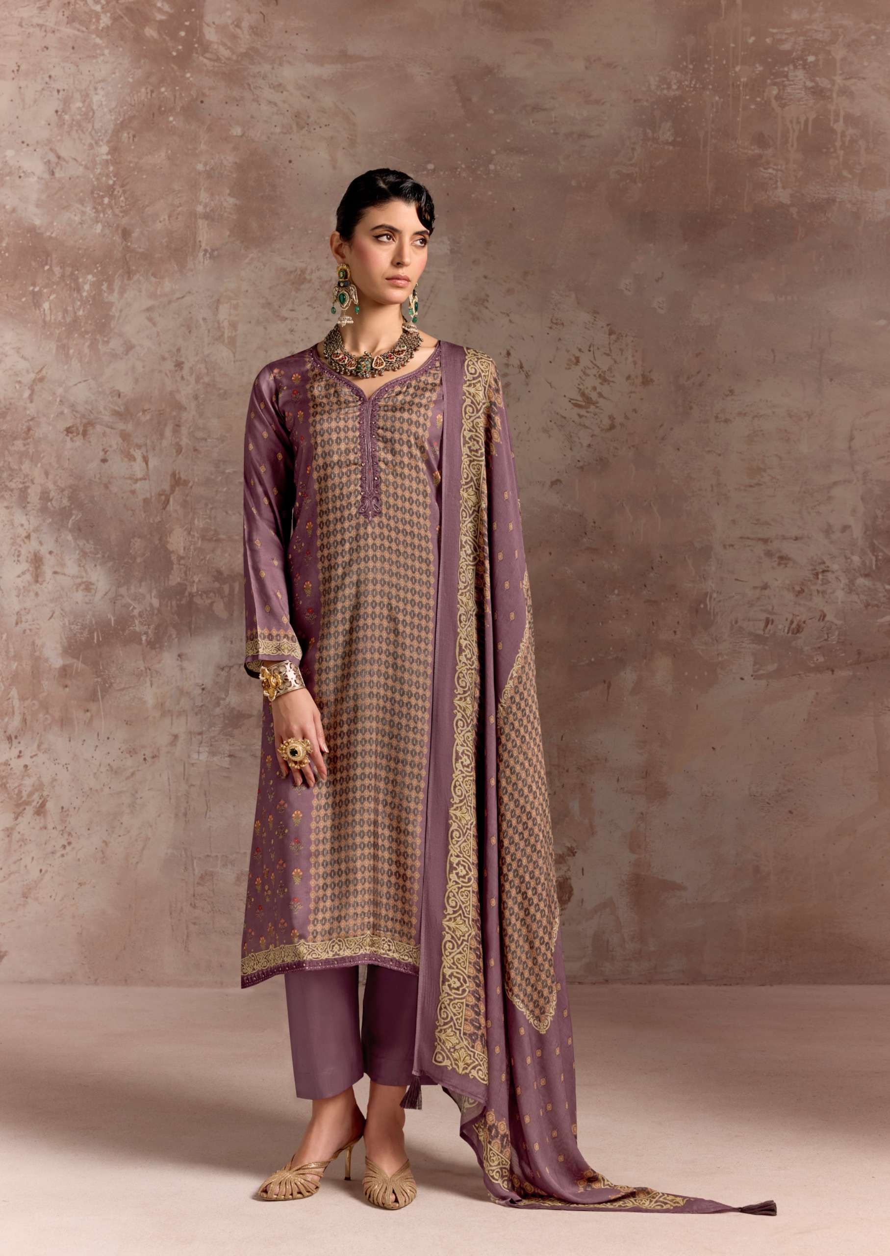 SADHANA FASHION SADIE MUSLIN SILK DIGITAL PRINT WITH FANCY WORK SUIT