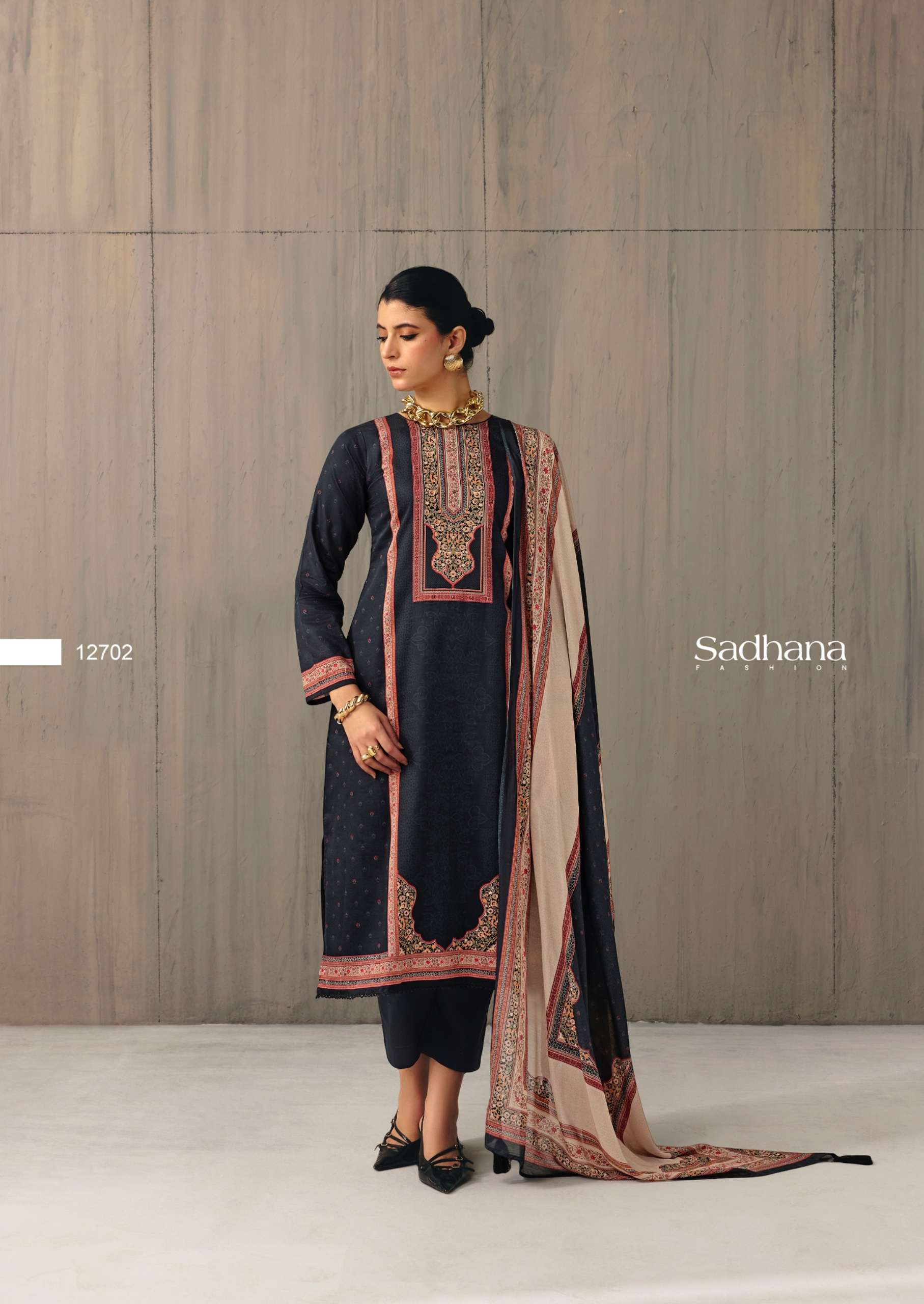 SADHANA FASHION ZEYA JAM COTTON DIGITAL PRINT WITH FANCY WORK SUIT