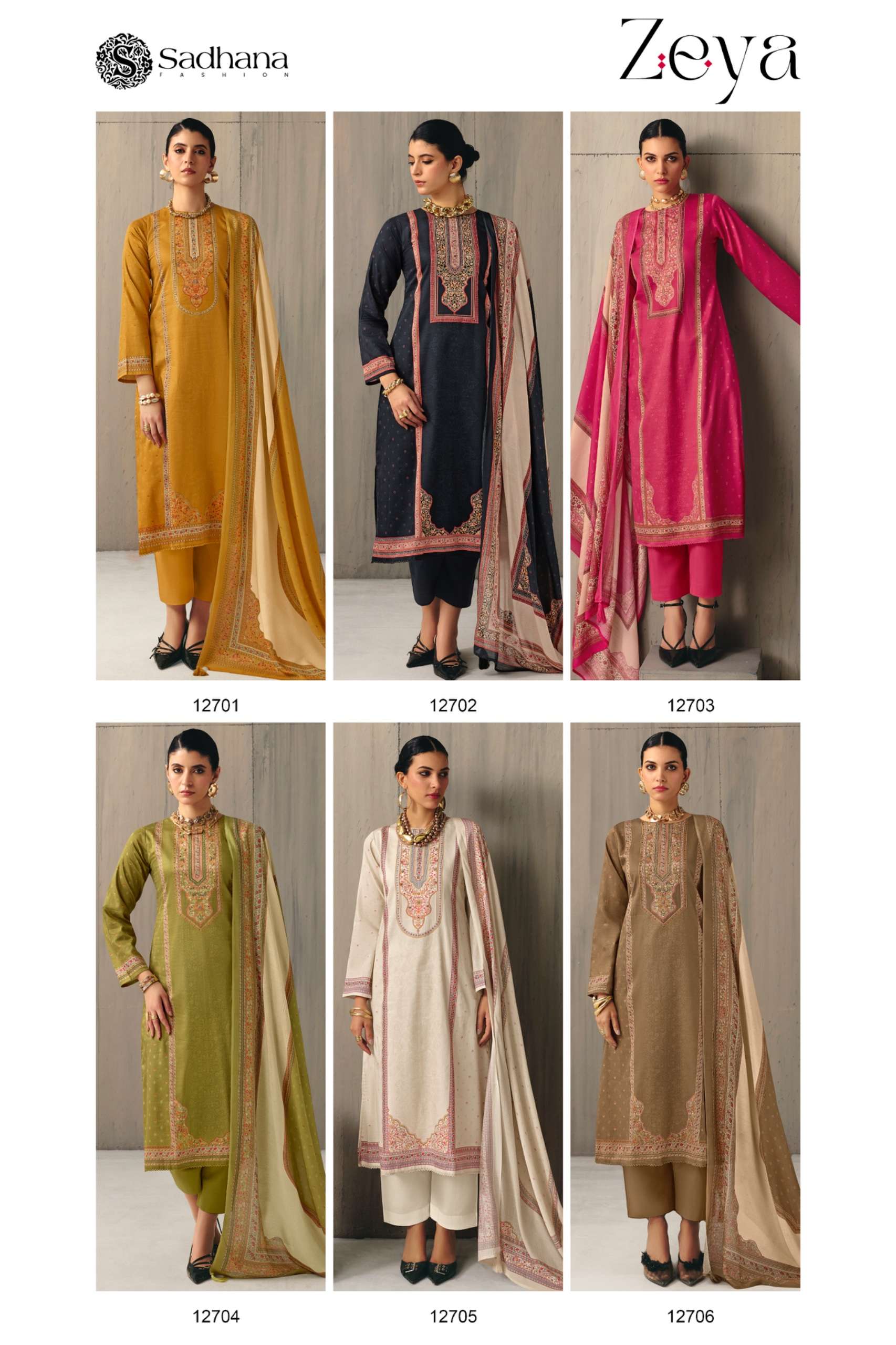 SADHANA FASHION ZEYA JAM COTTON DIGITAL PRINT WITH FANCY WORK SUIT