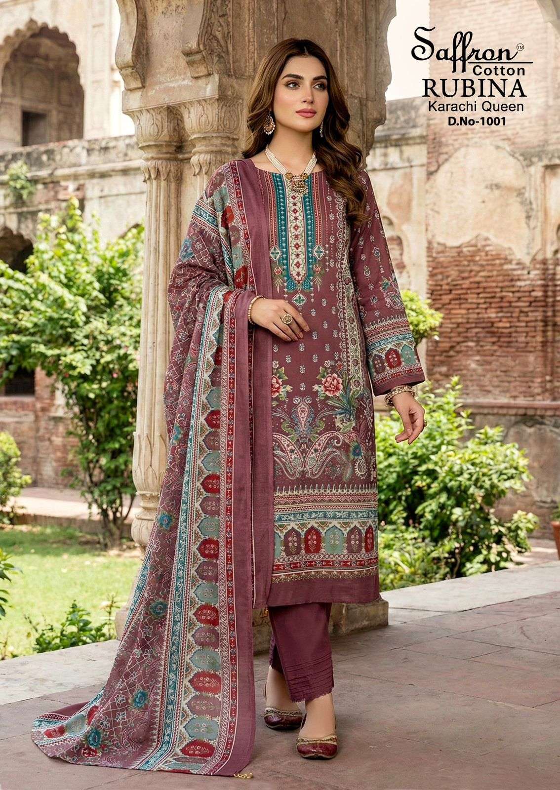 SAFFRON COTTON RUBINA KARACHI QUEEN COTTON DIGITAL PRINTS SALWAR SUIT