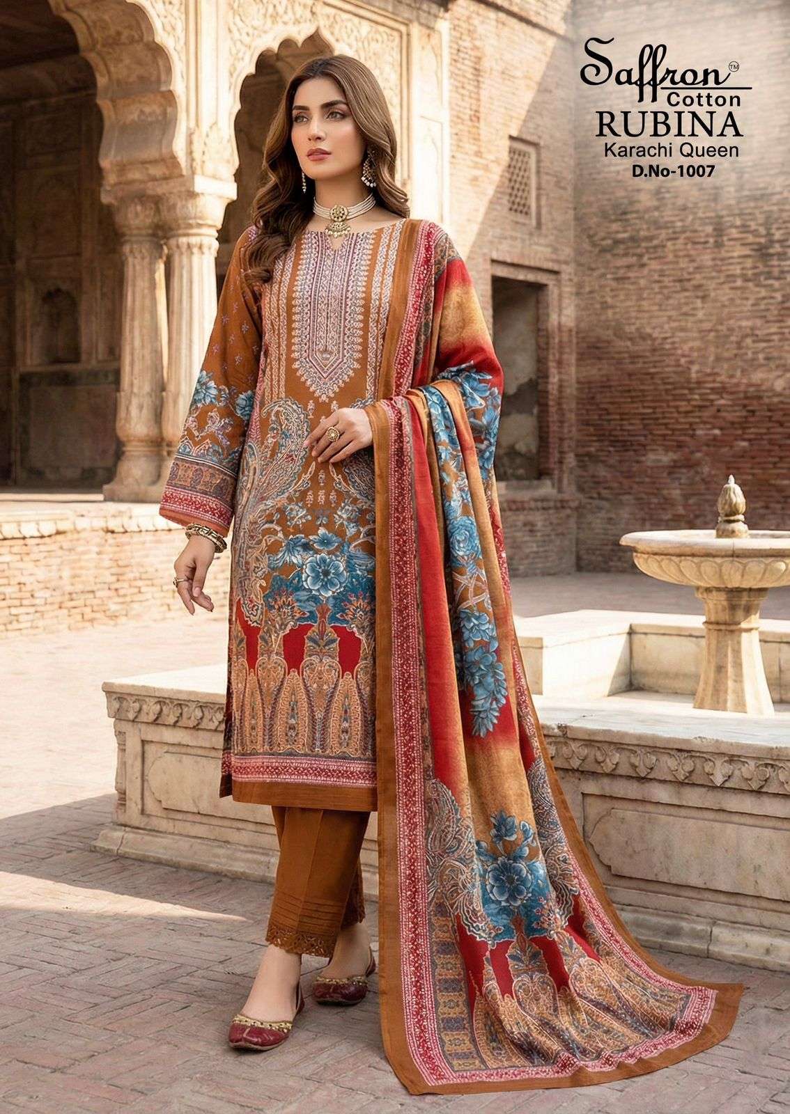 SAFFRON COTTON RUBINA KARACHI QUEEN COTTON DIGITAL PRINTS SALWAR SUIT