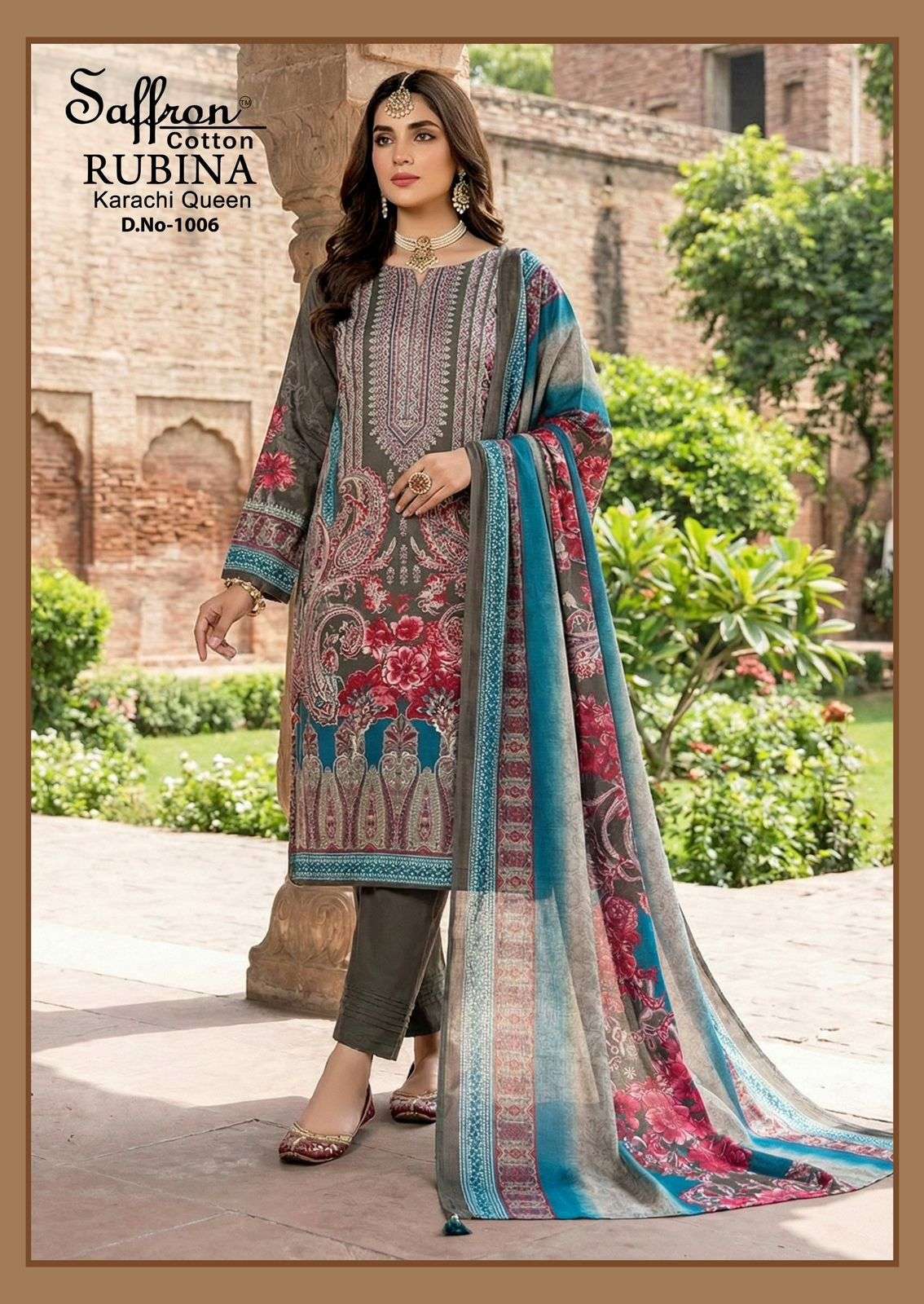 SAFFRON COTTON RUBINA KARACHI QUEEN COTTON DIGITAL PRINTS SALWAR SUIT