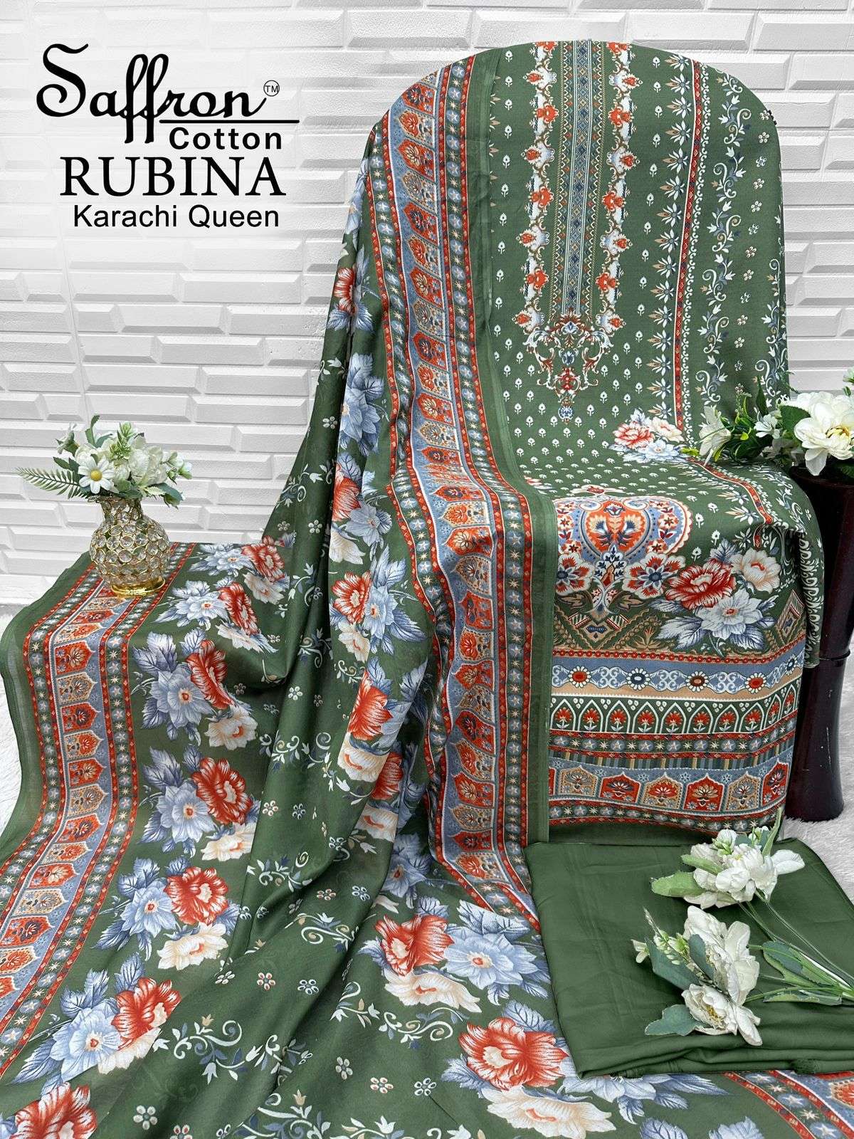 SAFFRON COTTON RUBINA KARACHI QUEEN COTTON DIGITAL PRINTS SALWAR SUIT