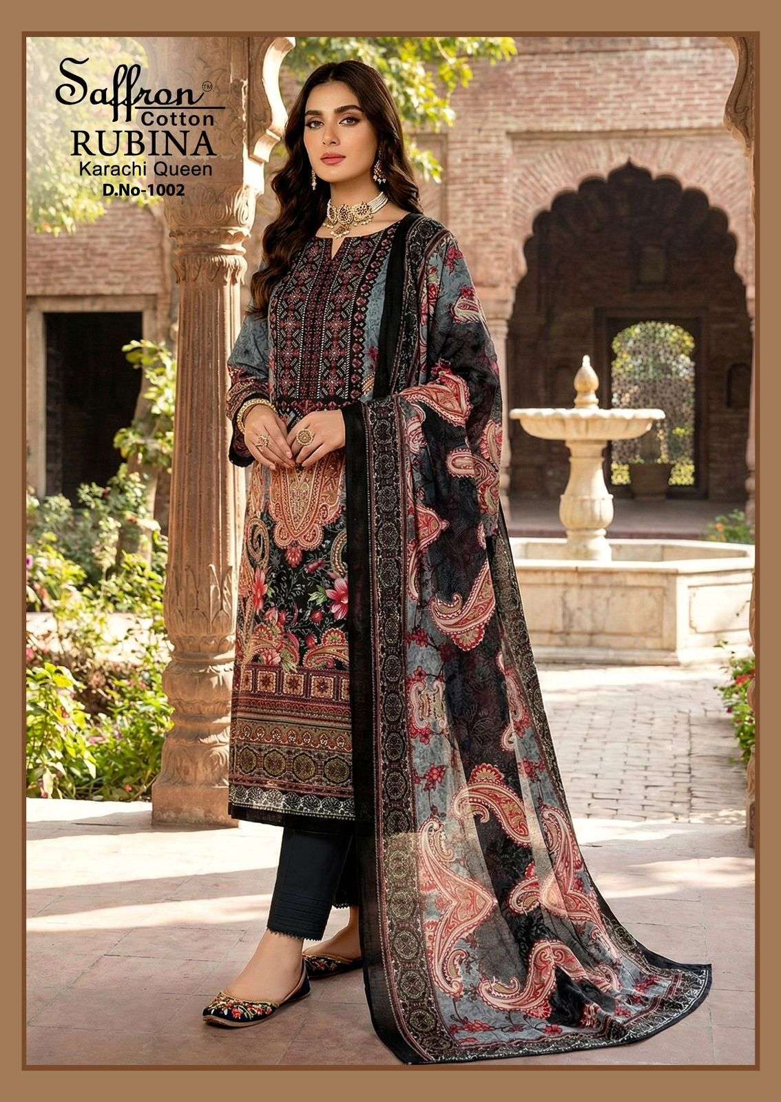 SAFFRON COTTON RUBINA KARACHI QUEEN COTTON DIGITAL PRINTS SALWAR SUIT