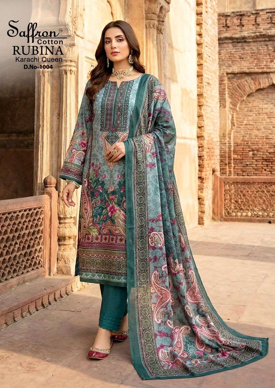 SAFFRON COTTON RUBINA KARACHI QUEEN COTTON DIGITAL PRINTS SALWAR SUIT