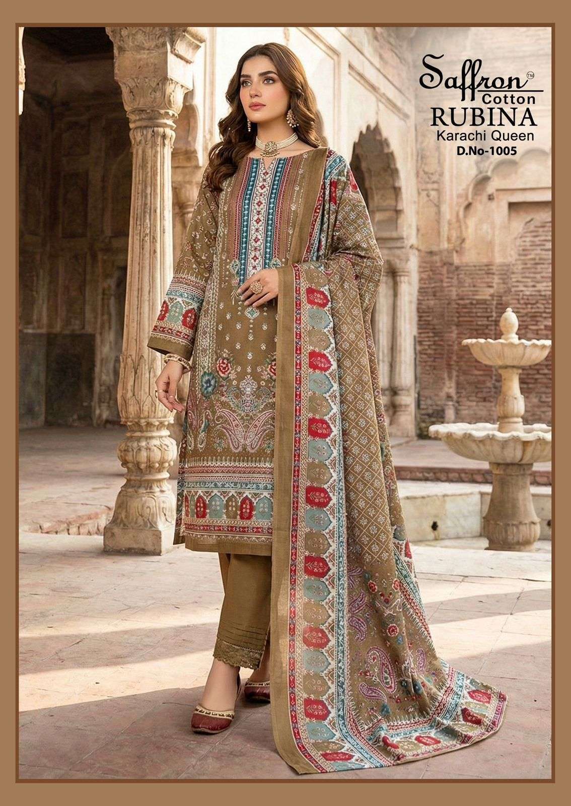 SAFFRON COTTON RUBINA KARACHI QUEEN COTTON DIGITAL PRINTS SALWAR SUIT