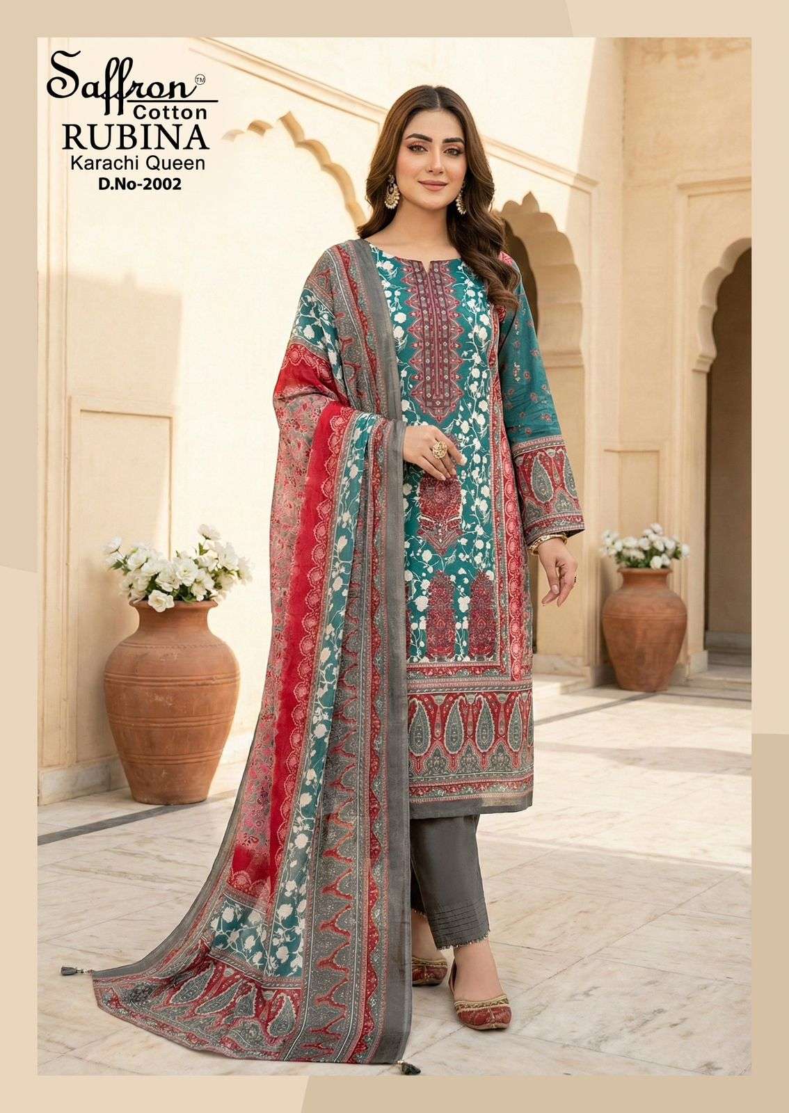 SAFFRON COTTON RUBINA KARACHI QUEEN VOL 2 COTTON DIGITAL PRINTS SALWAR SUIT