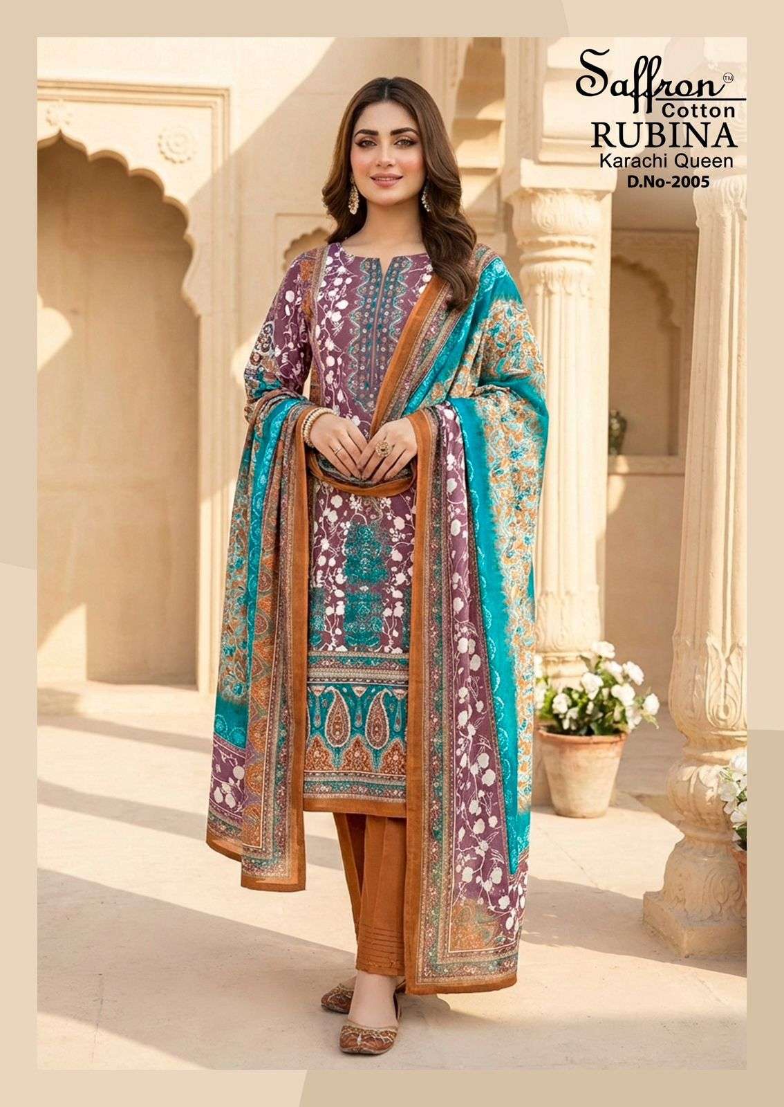 SAFFRON COTTON RUBINA KARACHI QUEEN VOL 2 COTTON DIGITAL PRINTS SALWAR SUIT
