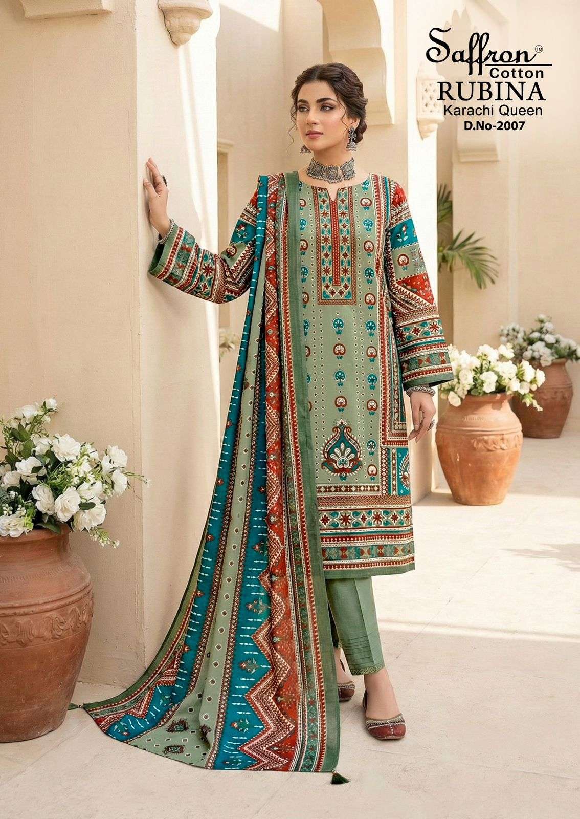 SAFFRON COTTON RUBINA KARACHI QUEEN VOL 2 COTTON DIGITAL PRINTS SALWAR SUIT