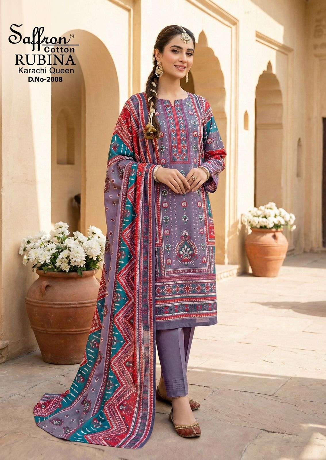 SAFFRON COTTON RUBINA KARACHI QUEEN VOL 2 COTTON DIGITAL PRINTS SALWAR SUIT