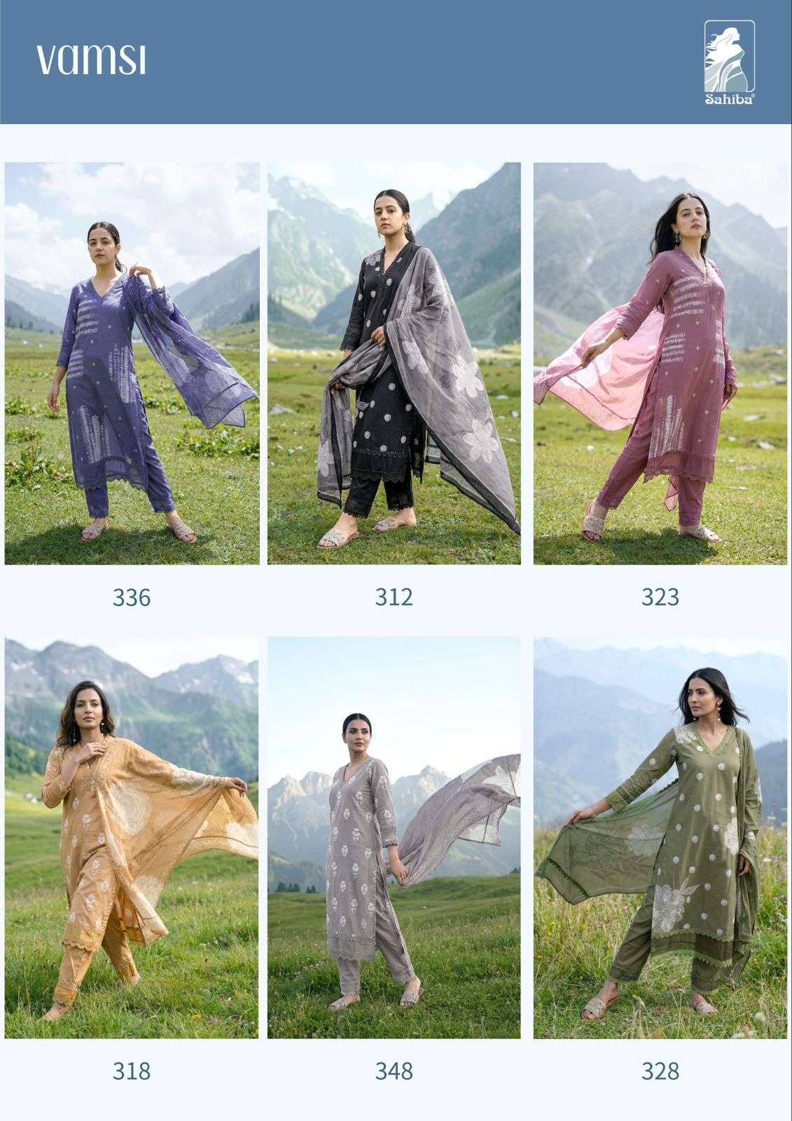 SAHIBA VAMSI LAWN COTTON DIGITAL PRINT WITH FANCY EMBROIDERY DESIGNER WORK SUIT