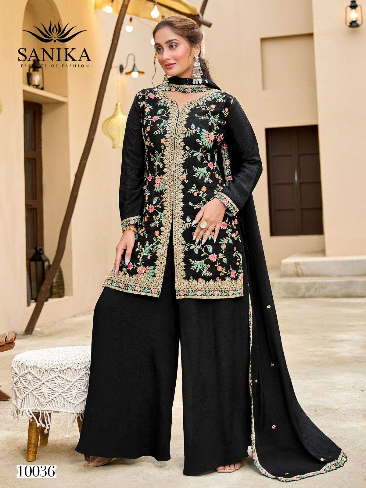 SANIKA FASHION JIYA SILK HEAVY EMBROIDERD DESIGNER WEDDING WEAR LADIES SUIT