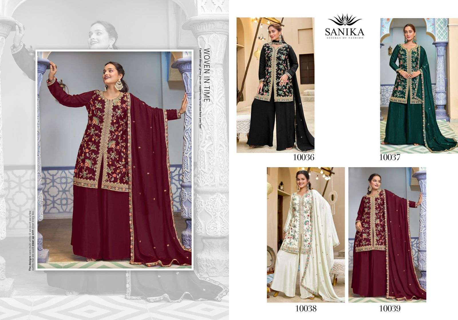 SANIKA FASHION JIYA SILK HEAVY EMBROIDERD DESIGNER WEDDING WEAR LADIES SUIT