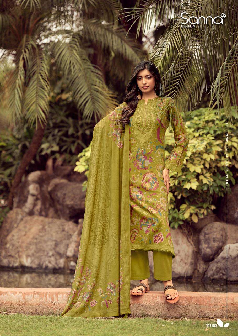 SANNA FASHION LEIF JAM COTTON DIGITAL PRINT WITH FANCY WORK SUIT
