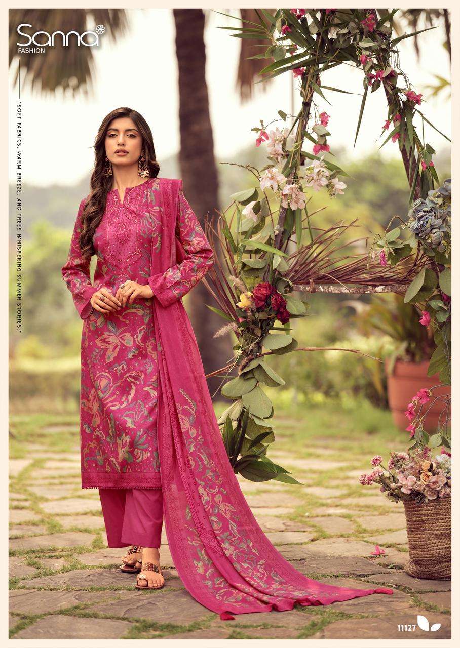 SANNA FASHION LEIF JAM COTTON DIGITAL PRINT WITH FANCY WORK SUIT