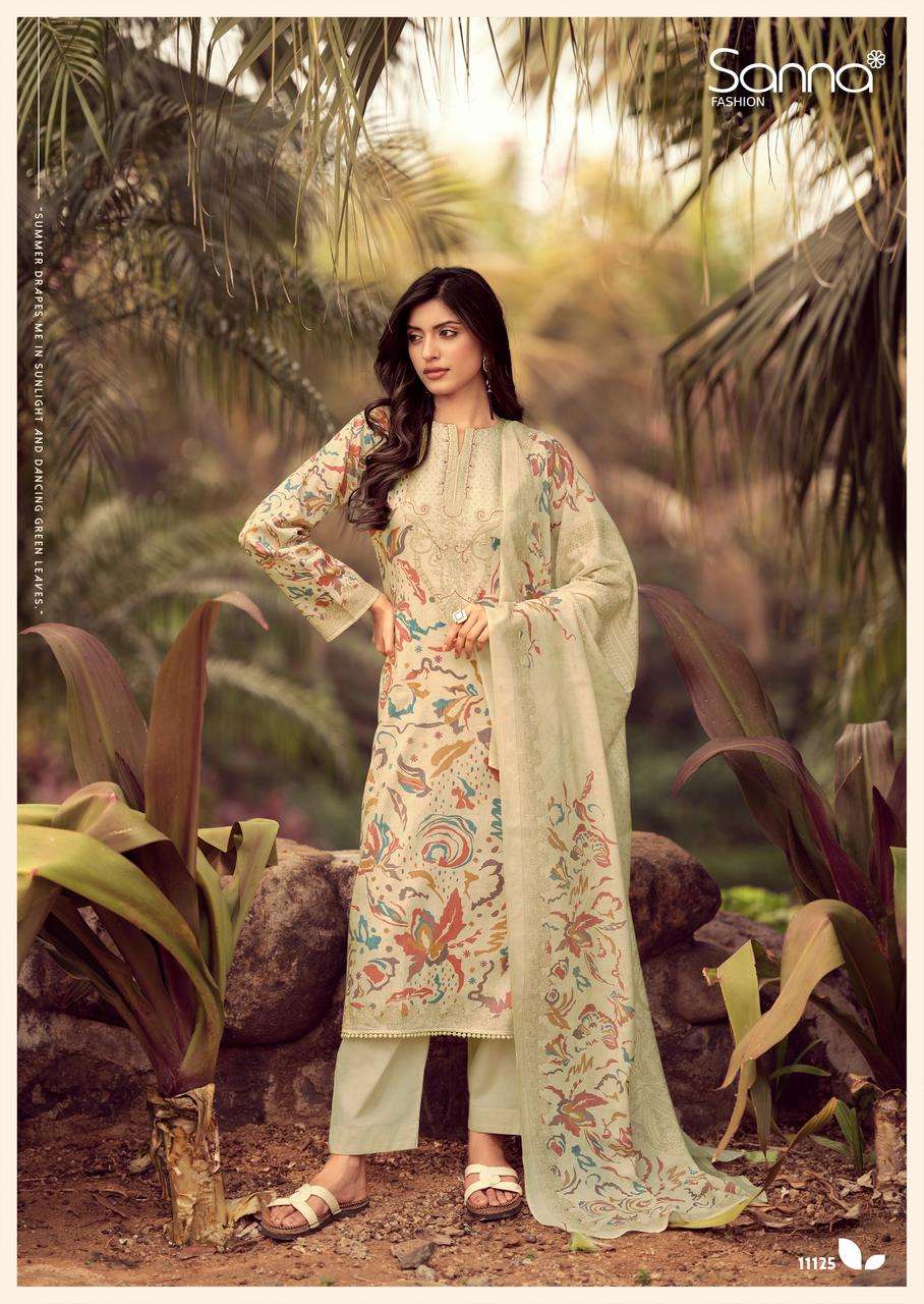 SANNA FASHION LEIF JAM COTTON DIGITAL PRINT WITH FANCY WORK SUIT