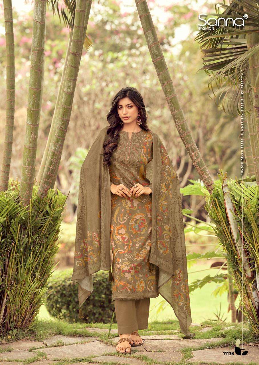 SANNA FASHION LEIF JAM COTTON DIGITAL PRINT WITH FANCY WORK SUIT