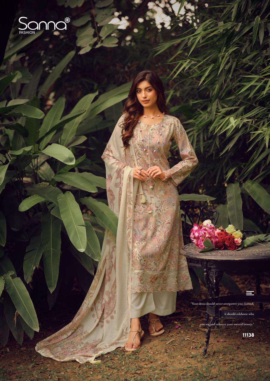 SANNA FASHION QUEEN PINK JAM COTTON DIGITAL PRINTS WITH EMBROIDERY WORK SUIT