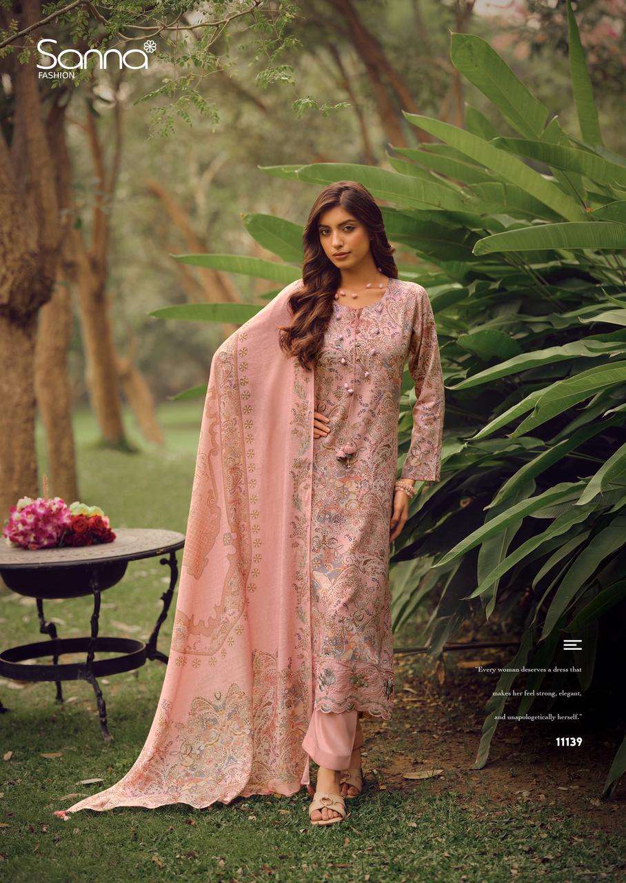 SANNA FASHION QUEEN PINK JAM COTTON DIGITAL PRINTS WITH EMBROIDERY WORK SUIT