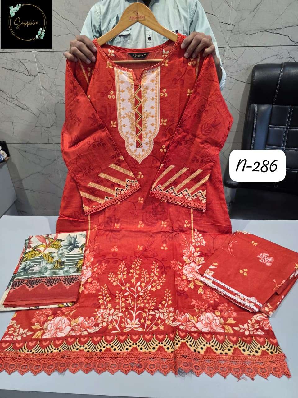 SAPPHIRE AGHA NOORAIN N 286 LAWN COTTON READY MADE PAKISTANI SUIT