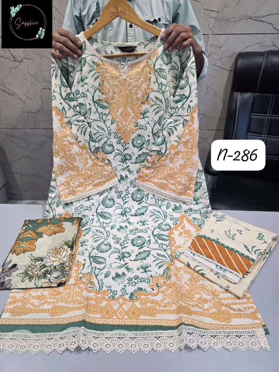 SAPPHIRE AGHA NOORAIN N 286 LAWN COTTON READY MADE PAKISTANI SUIT