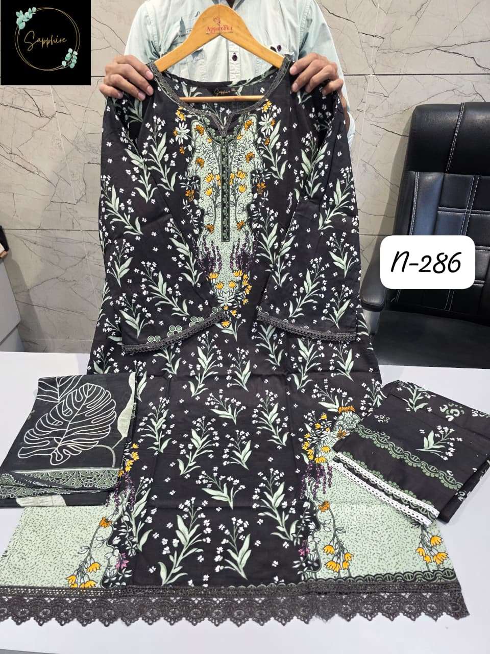 SAPPHIRE AGHA NOORAIN N 286 LAWN COTTON READY MADE PAKISTANI SUIT