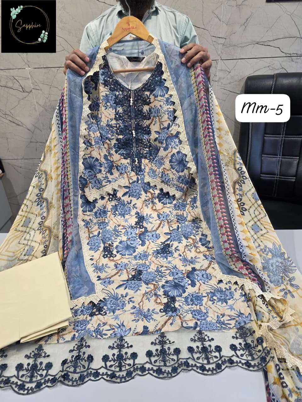 SAPPHIRE JAZMIN MAUSAMMURRY VOL 5 COTTON EMBROIDERY DESIGNER READY MADE PAKISTANI SUIT