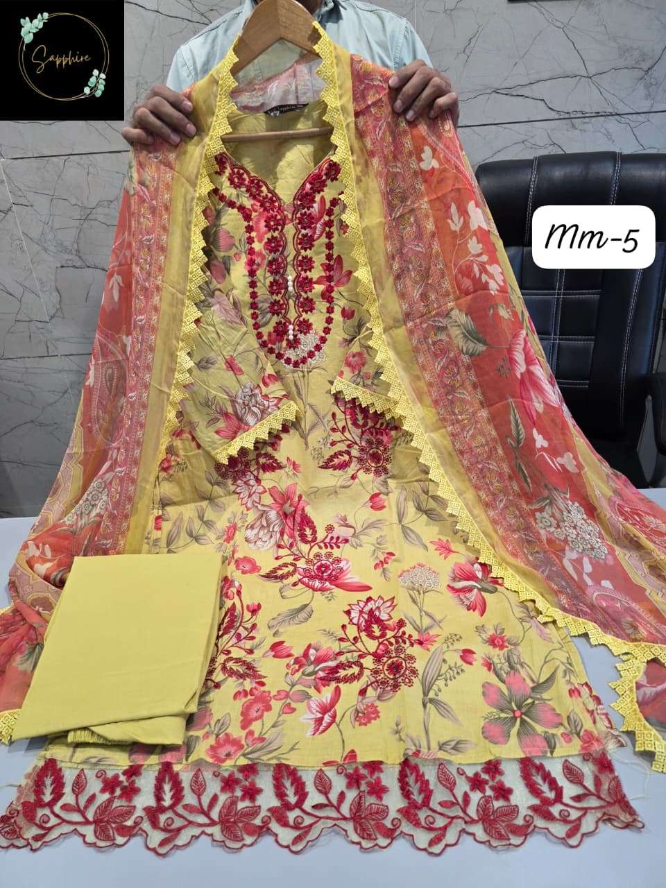 SAPPHIRE JAZMIN MAUSAMMURRY VOL 5 COTTON EMBROIDERY DESIGNER READY MADE PAKISTANI SUIT