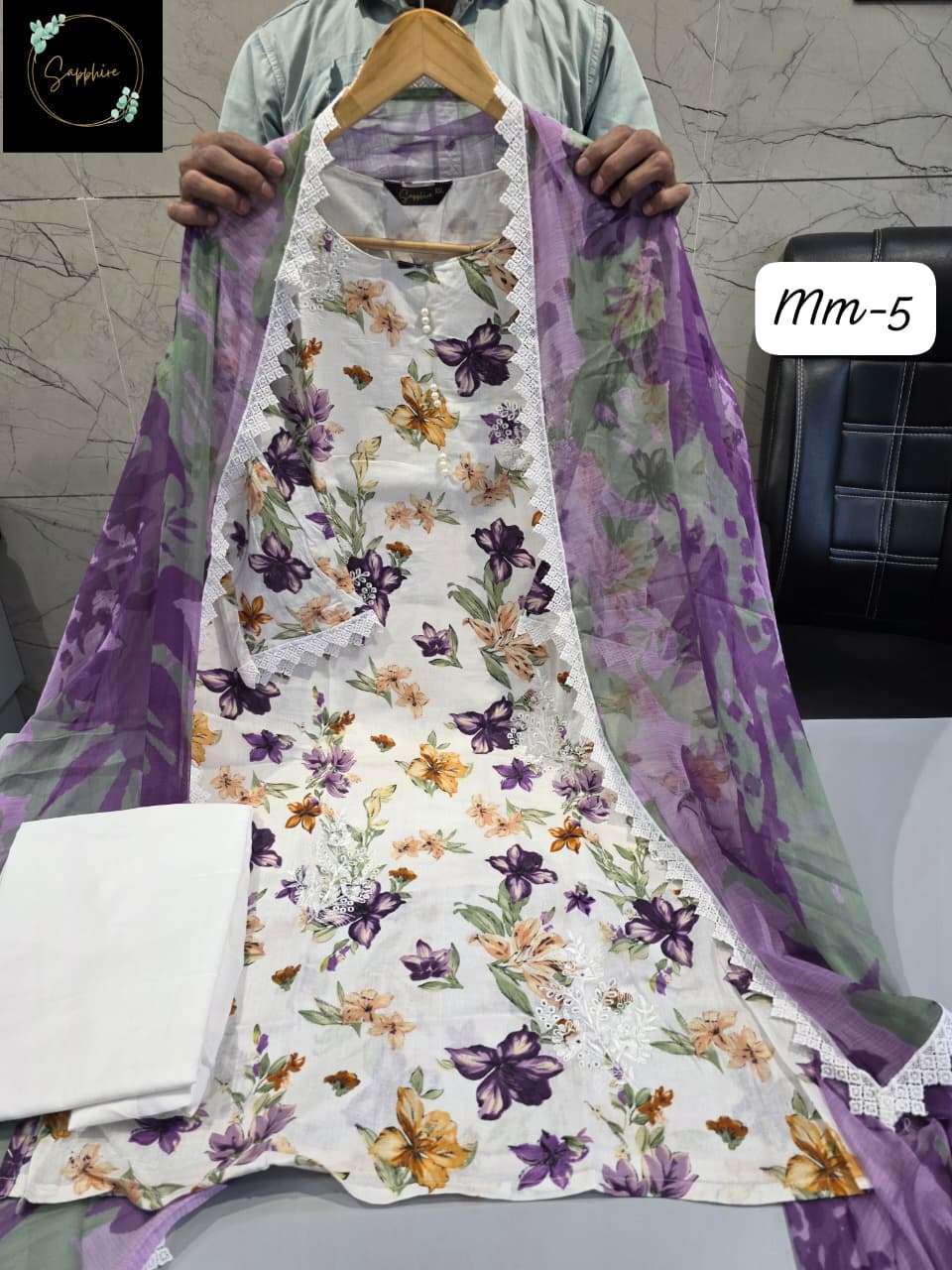 SAPPHIRE JAZMIN MAUSAMMURRY VOL 5 COTTON EMBROIDERY DESIGNER READY MADE PAKISTANI SUIT