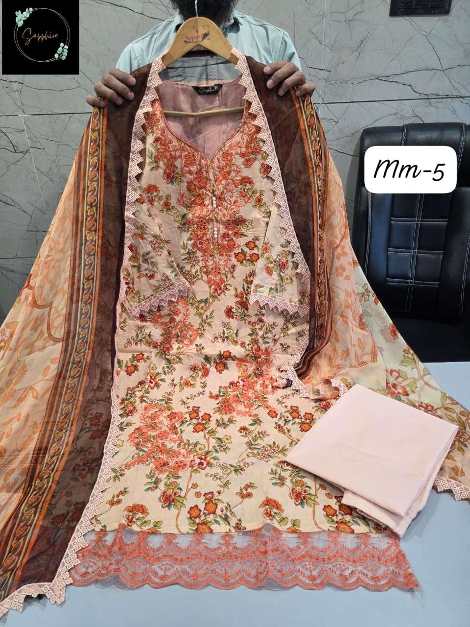 SAPPHIRE JAZMIN MAUSAMMURRY VOL 5 COTTON EMBROIDERY DESIGNER READY MADE PAKISTANI SUIT