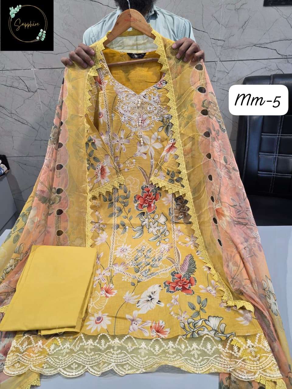 SAPPHIRE JAZMIN MAUSAMMURRY VOL 5 COTTON EMBROIDERY DESIGNER READY MADE PAKISTANI SUIT