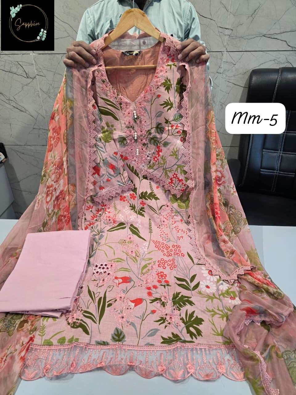 SAPPHIRE JAZMIN MAUSAMMURRY VOL 5 COTTON EMBROIDERY DESIGNER READY MADE PAKISTANI SUIT