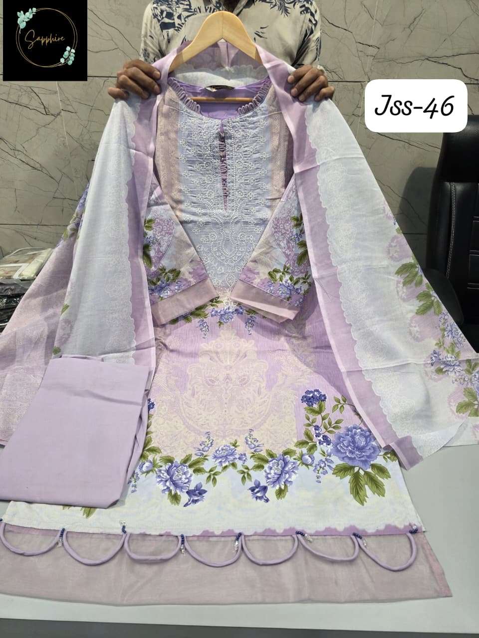 SAPPHIRE JAZMIN SS VOL 46 LAWN COTTON EMBROIDERY DESIGNER PAKISTANI SALWAR KAMEEZ 