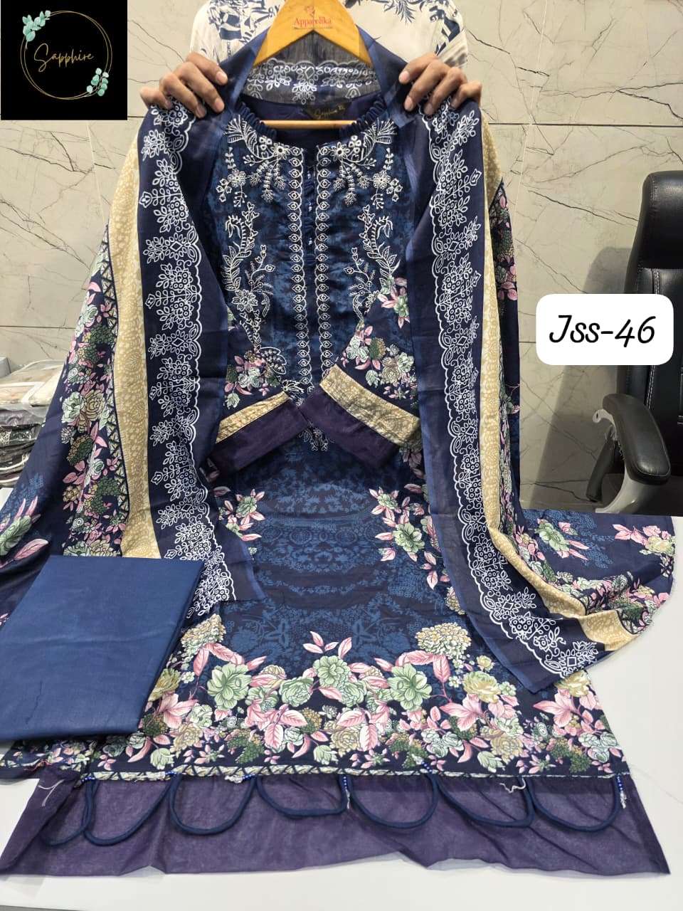 SAPPHIRE JAZMIN SS VOL 46 LAWN COTTON EMBROIDERY DESIGNER PAKISTANI SALWAR KAMEEZ 