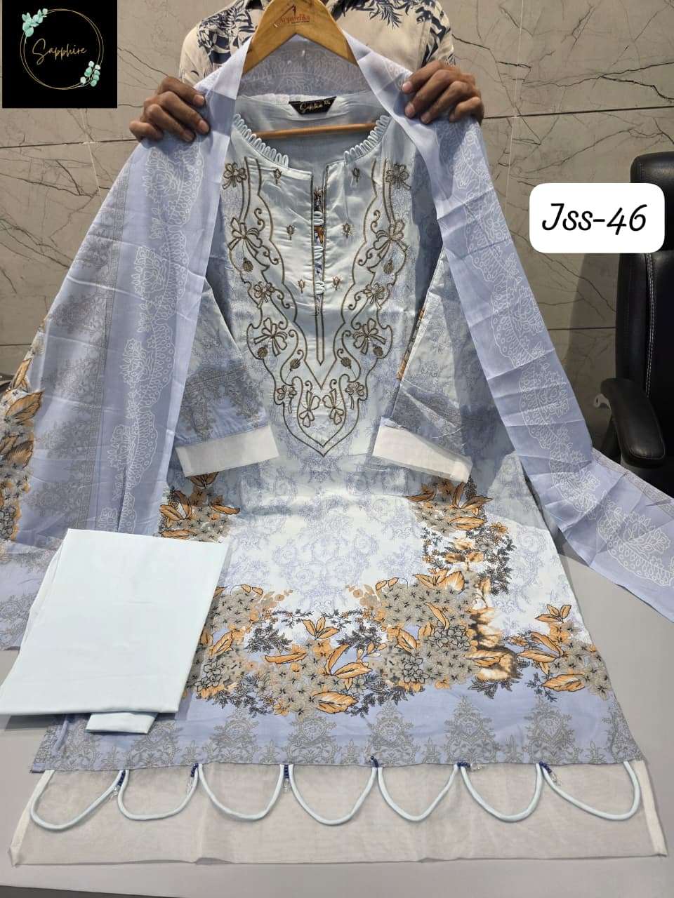 SAPPHIRE JAZMIN SS VOL 46 LAWN COTTON EMBROIDERY DESIGNER PAKISTANI SALWAR KAMEEZ 