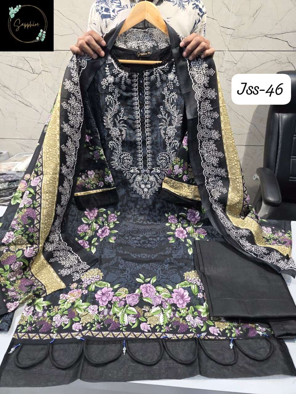 SAPPHIRE JAZMIN SS VOL 46 LAWN COTTON EMBROIDERY DESIGNER PAKISTANI SALWAR KAMEEZ 