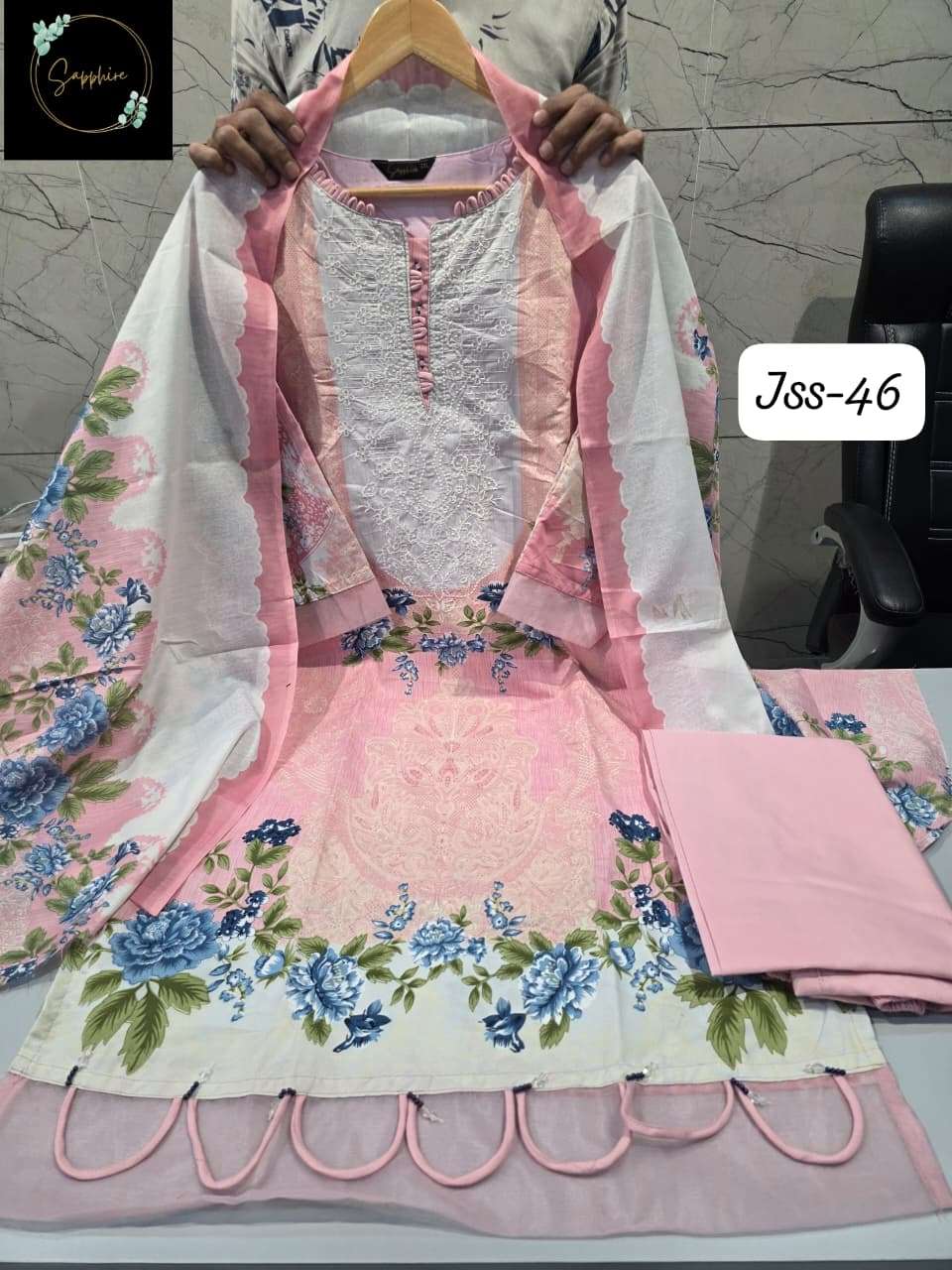 SAPPHIRE JAZMIN SS VOL 46 LAWN COTTON EMBROIDERY DESIGNER PAKISTANI SALWAR KAMEEZ 