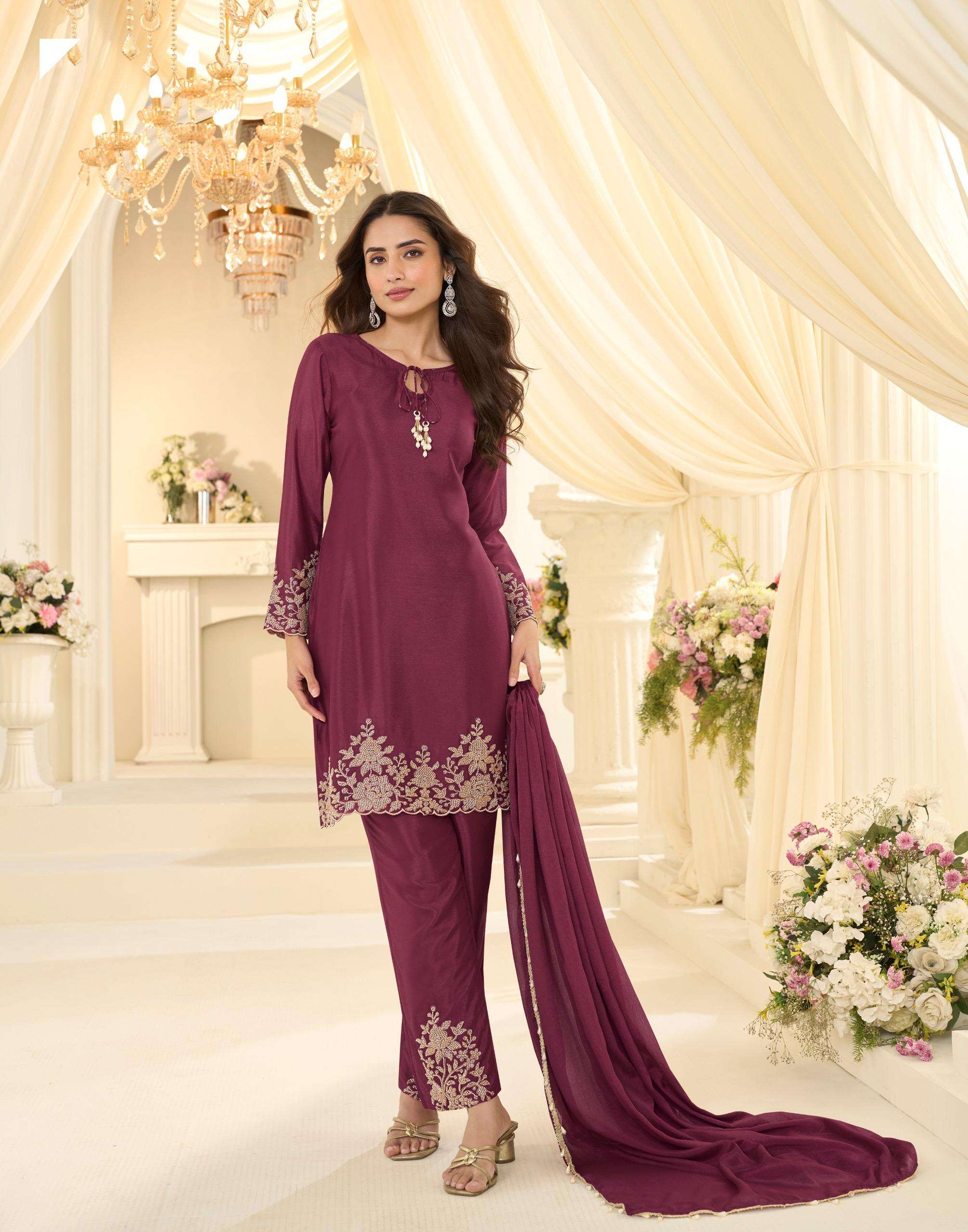 SAYURI DESIGNER BEADS COLLECTION SILK DESIGNER PARTY WEAR LADIES SUIT