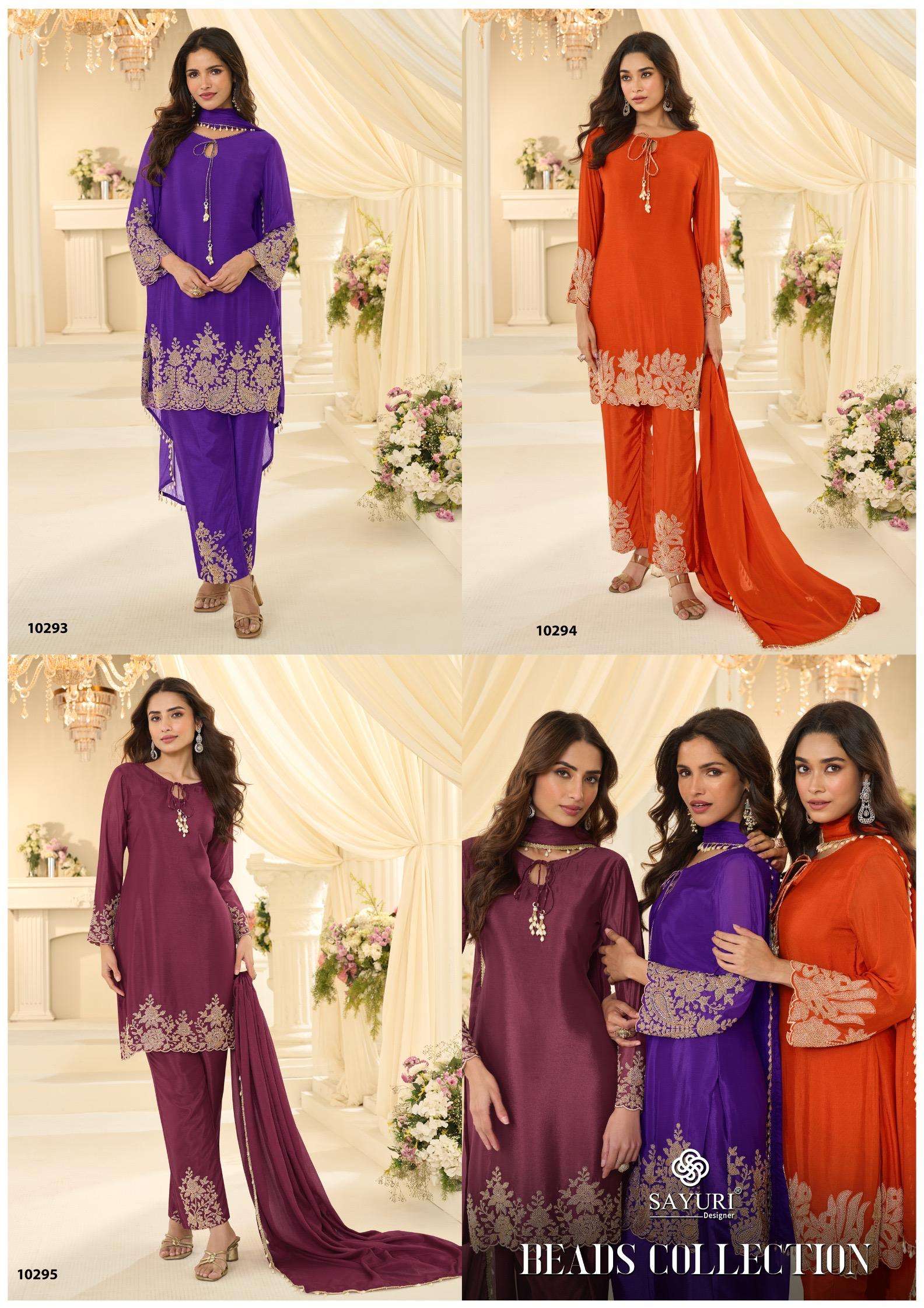 SAYURI DESIGNER BEADS COLLECTION SILK DESIGNER PARTY WEAR LADIES SUIT