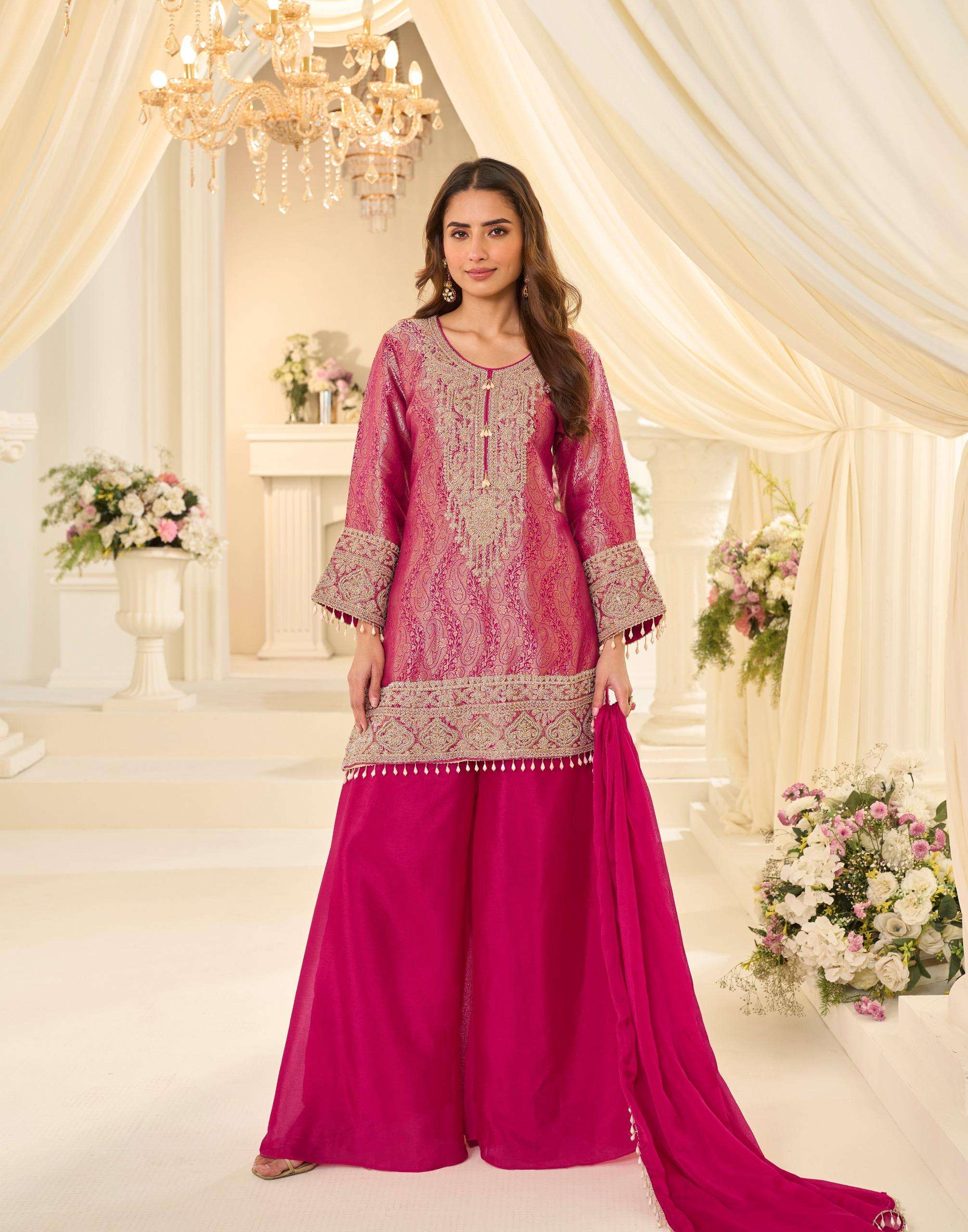 SAYURI DESIGNER JACQUARD BEADS COLLECTION VISCOSE HEAVY DESIGNER WEDDING WEAR SUIT