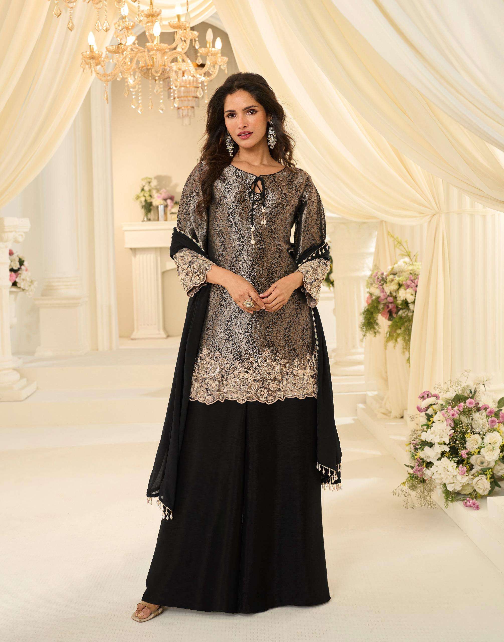 SAYURI DESIGNER JACQUARD BEADS COLLECTION VISCOSE HEAVY DESIGNER WEDDING WEAR SUIT