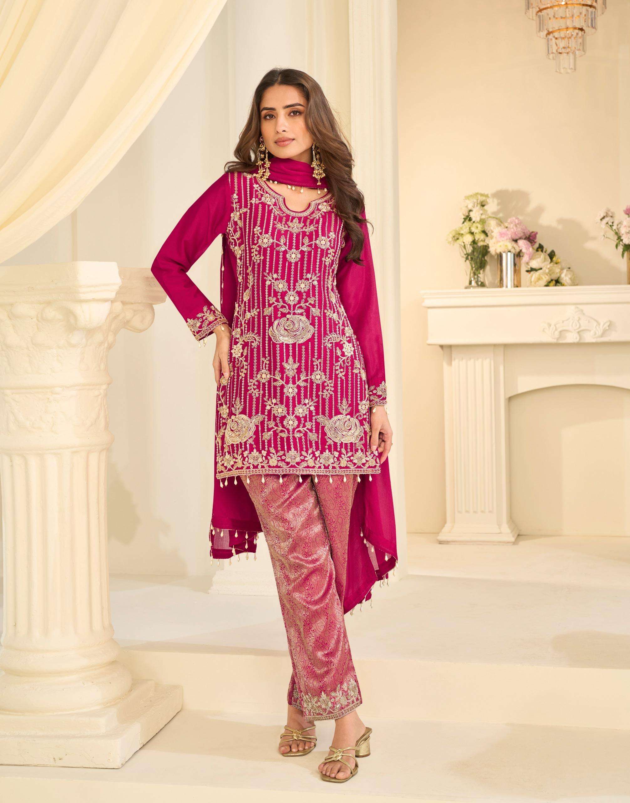 SAYURI DESIGNER JACQUARD BEADS COLLECTION VISCOSE HEAVY DESIGNER WEDDING WEAR SUIT