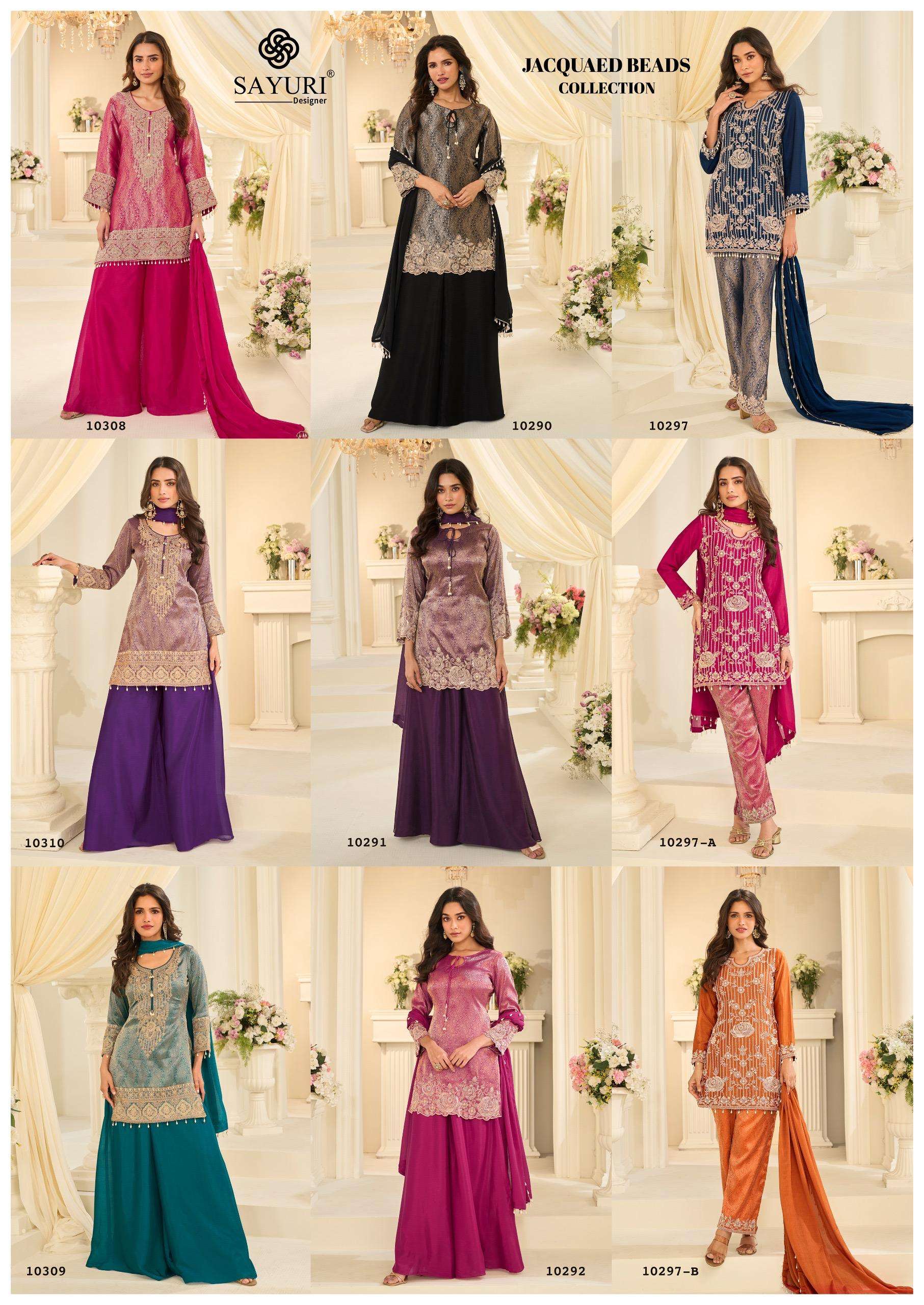 SAYURI DESIGNER JACQUARD BEADS COLLECTION VISCOSE HEAVY DESIGNER WEDDING WEAR SUIT