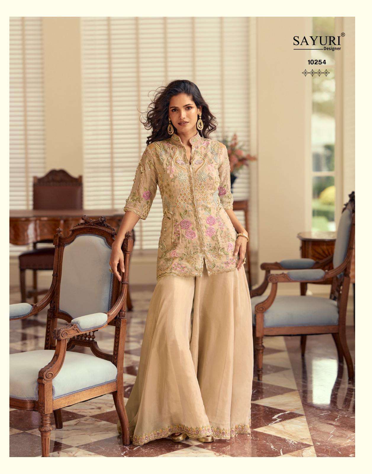 SAYURI DESIGNER KETKI SILK HEAVY EMBROIDERD DESIGNER WEDDING WEAR LADIES SUIT