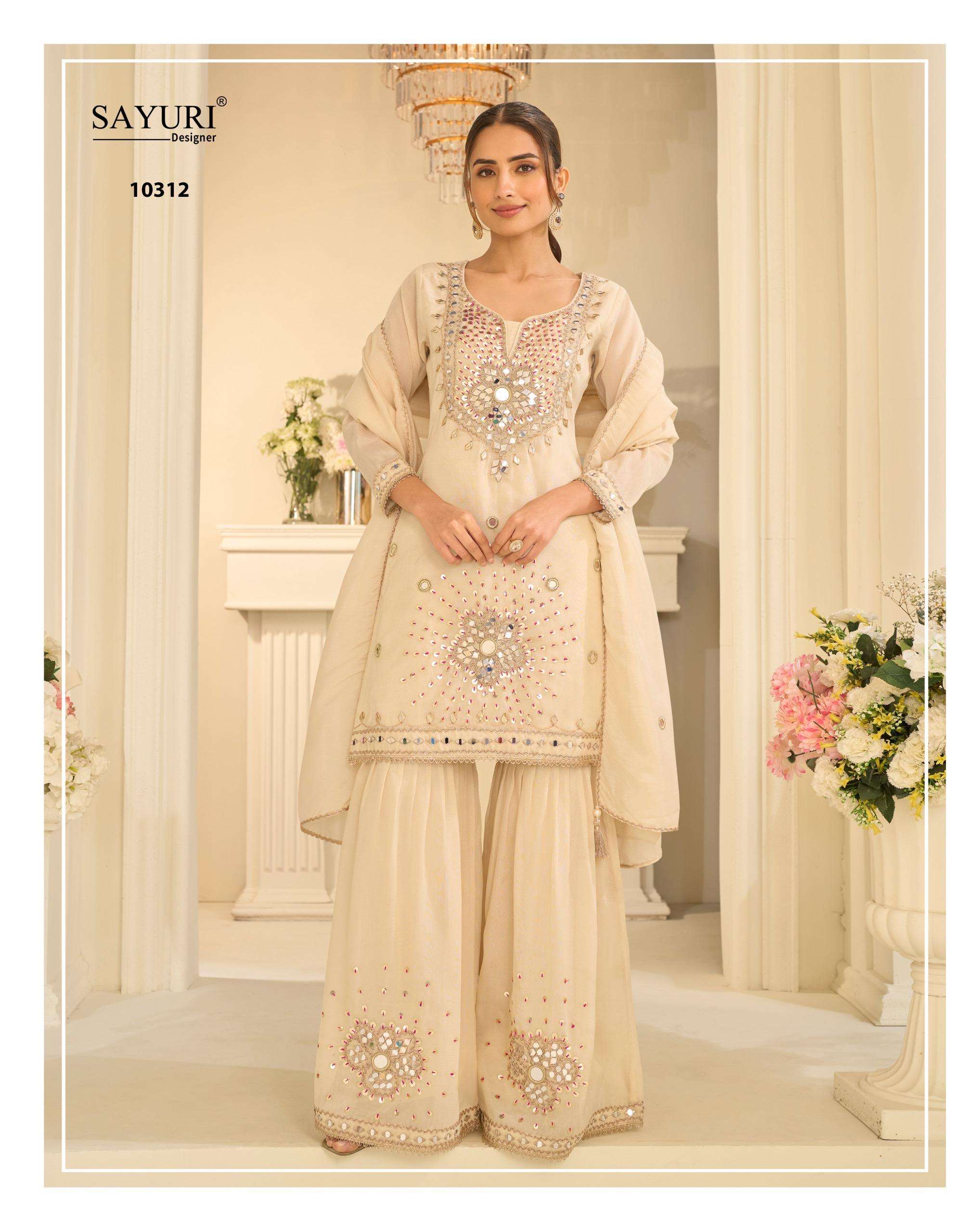 SAYURI DESIGNER MIRROR COLLECTION SILK HEAVY EMBROIDERD DESIGNER FESTIVE WEAR LADIES SUIT