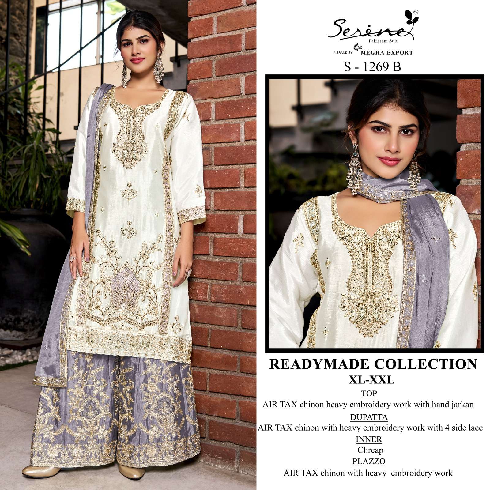 SERINE S 1269 HEAVY EMBROIDERED DESIGNER READY MADE PAKISTANI SUIT