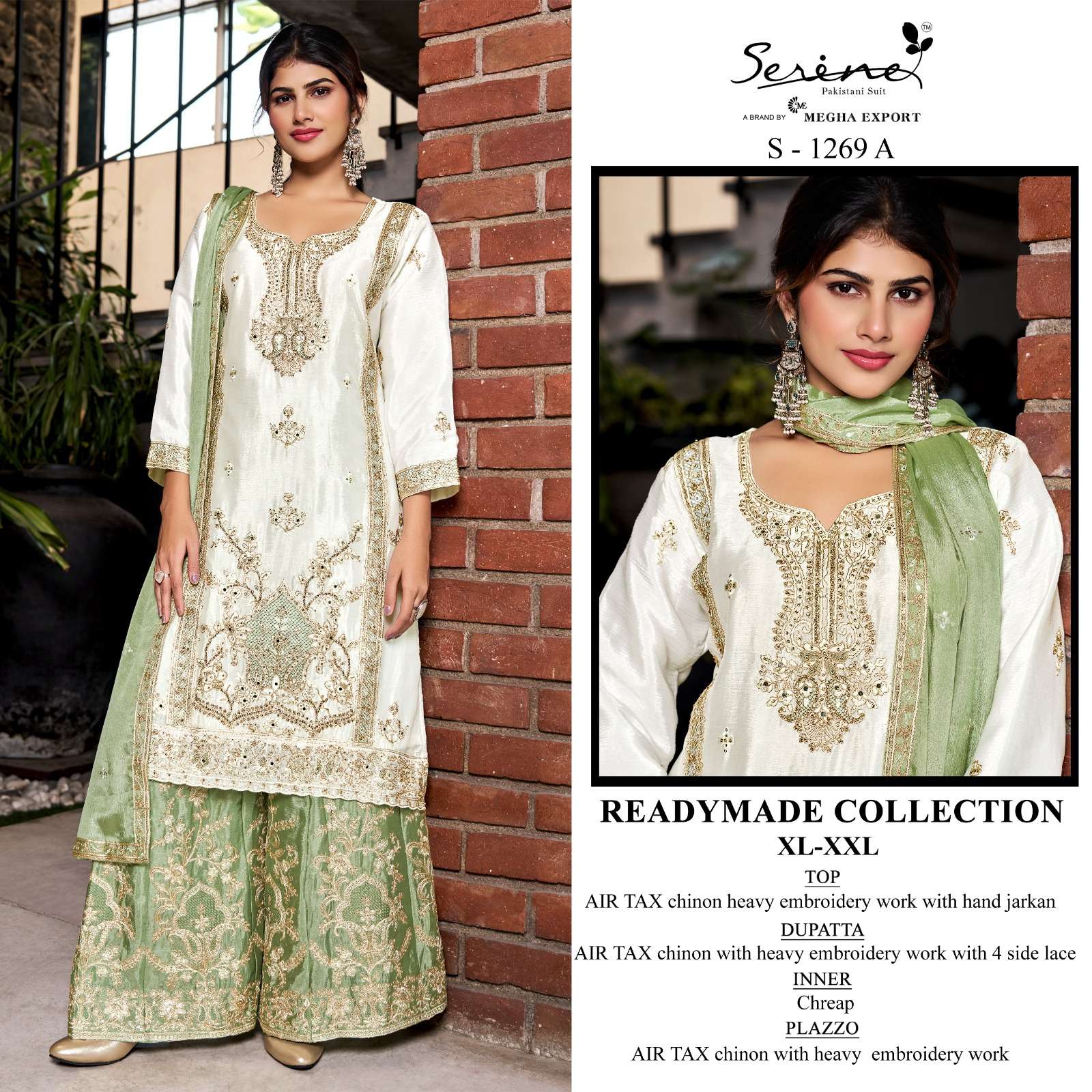 SERINE S 1269 HEAVY EMBROIDERED DESIGNER READY MADE PAKISTANI SUIT